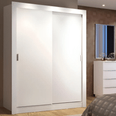 Imagem da oferta Guarda Roupa Solteiro Denver Madesa 2 Portas Correr Branco 109409