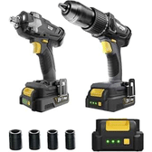 Imagem da oferta Kit WAP Parafusadeira e Furadeira + Chave de Impacto à Bateria 12" 21V com Maleta Torque 20 Níveis - K21-KT01