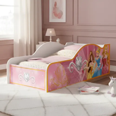 Imagem da oferta Mini Cama Montessoriana Carro Princesas Rosa Com Grade de Proteção Lateral