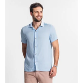 Imagem da oferta Camisa Em Viscolinho Masculina Diametro Azul