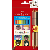 Imagem da oferta ECOLAPIS 12+3 CARAS & CORES, Faber-Castell, 120112CC, Tons de pele