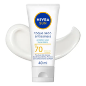 Imagem da oferta Nivea Sun Protetor Solar Facial Toque Seco Antissinais Fps70 40ml, Alta Proteção Uvauvb, Controla A Oleosidade, Previne Envelhecimento, Textura Leve