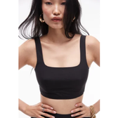 Imagem da oferta Regata Cropped TOPSHOP Ajustada Lisa Preto