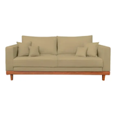 Imagem da oferta Sofá Living 2 Lugares Suede Resistente Madeira + Almofadas