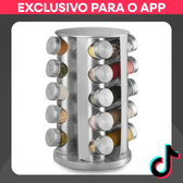 Imagem da oferta Porta Tempero Giratório Redondo 20 Peças Inox