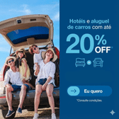 Imagem da oferta Só na Azul: 20% OFF em Hotéis e Aluguel de Carros!