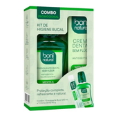 Imagem da oferta Boni Natural - Kit Higiene Bucal – Creme Dental Menta E Melaleuca 90g + Enxaguante Bucal Menta E Melaleuca 250ml – Sem Flúor, Sem Triclos