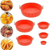 Imagem da oferta Kit 6 Formas Silicone para Air Fryer Fritadeira Elétrica Antiaderente Reutilizável Vários Tamanhos Redondo Fácil Lim