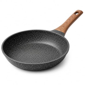 Imagem da oferta Frigideira Grande de Cerâmica 24cm com Cabo de Madeira, Antiaderente, Fundo de Indução, Compatível com Fogão a Gás, Elétrico e Indução, Frita