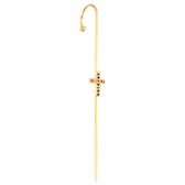 Imagem da oferta Brinco com Piercing Fake Transversal com Cruz Folheado em Ouro 18k
