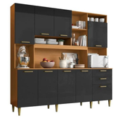 Imagem da oferta Armário de Cozinha Completa Aramóveis Kit Mega 9 Portas 2 Gavetas