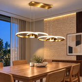 Imagem da oferta Lustre Led Redondo 58w Altura Ajustável 110cm Pendente Circular Dimerizável 3000K 4