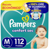 Imagem da oferta Fralda Pampers Confort Sec Tamanho M 112 Fraldas Descartáveis