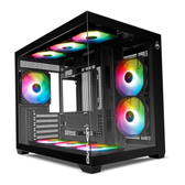 Imagem da oferta Gabinete Gamer Mancer CV450, Mini-Tower, Lateral de Vidro, Com 9 Fans, Preto, MCR-CV4509F-BK