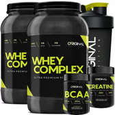 Imagem da oferta Kit 2 Whey Complex + Bcaa + Creatina + Shaker 600 ml