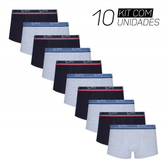 Imagem da oferta Kit com 10 Cuecas Boxer Lupo Sunga Algodão em Elastano