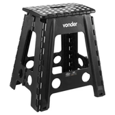 Imagem da oferta Banqueta Plástica Multiuso Dobrável 45cm Capacidade 150kg Vonder Preto