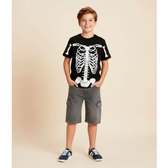 Imagem da oferta Bermuda Baggy Infantil com Bolsos Cargo - Tam 5 a 14 Anos