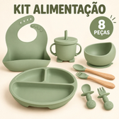 Imagem da oferta Kit 8 peças Talheres e Prato De Jantar De Silicone infantil