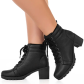 Imagem da oferta Coturno Feminino Bota Tratorada Salto Baixo Confortável