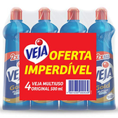 Imagem da oferta Limpador Multiuso Veja Gold, Original, 500ml, Pack com 4 Unidades