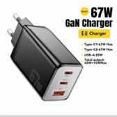 Imagem da oferta Essager 67w gan usb tipo c carregador para portátil 45w 25 pd qc 3.0 carga rápida para macbook xiaomi samsung iphone14 13 tele