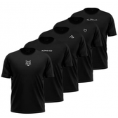 Imagem da oferta Kit de 5 Camisetas Alpha Co Dry Fit Pretas - Masculinas