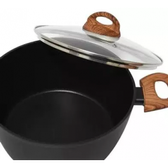 Imagem da oferta Panela Caçarola Pratic Casa Antiaderente 24cm Preta/Amadeirada