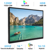 Imagem da oferta Monitor Portátil ZSUS 16 Polegadas (1920*1200P) 60Hz Para Laptop XBox PS45 Switch Caixa de TV Celular e PC
