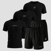 Imagem da oferta Kit 5 Peças All Black Dry 3 Camisetas E 2 Bermudas Alpha