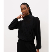Imagem da oferta Blusa em Chiffon com Transparência e Decote Transpassado