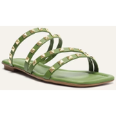 Imagem da oferta Rasteira Tiras Spikes Verde MY Shoes