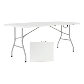 Imagem da oferta Mesa Dobrável Portátil Garden Life 1,80m Branca Com Alça