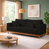 Imagem da oferta Sofá Living 2 Lugares Suede Reforçado + Almofadas Recepção Sala - Balaqui Decor Cor:preto