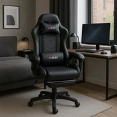 Imagem da oferta Cadeira Gamer Profissional Reclinável Apoio De Pés Cinza