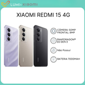 Imagem da oferta Xiaomi Redmi 15 4G,Versão Global Bateria 7000mAh 1286GB ou 2568GB Processador Snapdragon 685 Câmera 50MP