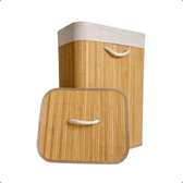 Imagem da oferta Cesto De Roupa Bambu 72L Com Tampa E Forro