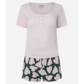 Imagem da oferta Pijama Short Doll em Ribana com Estampa de Coração Rosa ClaroVerde - Lojas Renner