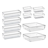 Imagem da oferta Kit 10 Organizador Multiuso Modular Gaveta Acrilico Rebirth Cor Cristal