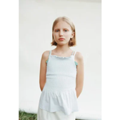 Imagem da oferta Regata Infantil MANGO KIDS Franzido Babado Azul Claro