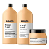 Imagem da oferta Kit Profissional LOréal Absolut Repair - Shampoo 1.5 L Cond 1.5 L e Másc 500 g!