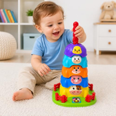 Imagem da oferta Brinquedos para Bebê Torre Giratória Fazendinha Animais Educativo