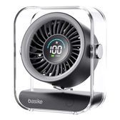 Imagem da oferta Mini Ventilador Portátil Basike de Mesa Recarregável Com Base e LED Preto