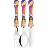 Imagem da oferta SIMONAGGIO Jogo de Talheres Infantil Disney Kids Princesas - Kit de Talheres de Aço Inox Com Cabo Plástico - Multicor - 3 Peças