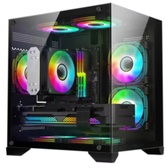 Imagem da oferta Gabinete Gamer Gb1790 Hayom 4 Fans Rgb Micro-atx Vidro Temp Cor Preto