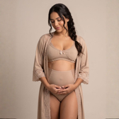 Imagem da oferta Kit Robe + Sutiã Amamentação em Microfibra + Calcinha Galena Maternidade (M ao GG, 2 Cores)