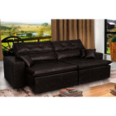 Imagem da oferta Sofá Cama InBox Tourino 2,52m Retrátil e Reclinável com Molas e Pillow no Assento Tecido Courino