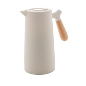 Imagem da oferta WOLFF - Garrafa Térmica de Plástico com Cabo de Madeira Nórdica 1L Branca - Mesa Posta - Itens Para Casa - Utensílio
