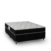 Imagem da oferta Cama Box Casal + Colchão D33 One Face - Suede Preto Cor Couro Preto