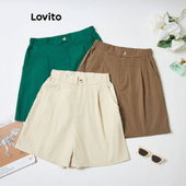 Imagem da oferta Shorts Casuais de Bolso Liso Lovito